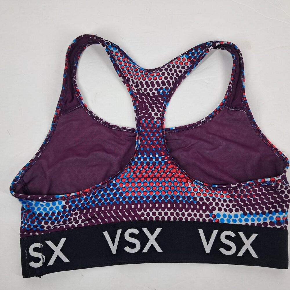 VSX Victoria's Secret Multi-Color Purple Blue Red Racer Back Sports Bra Medium - Picture 4 of 7